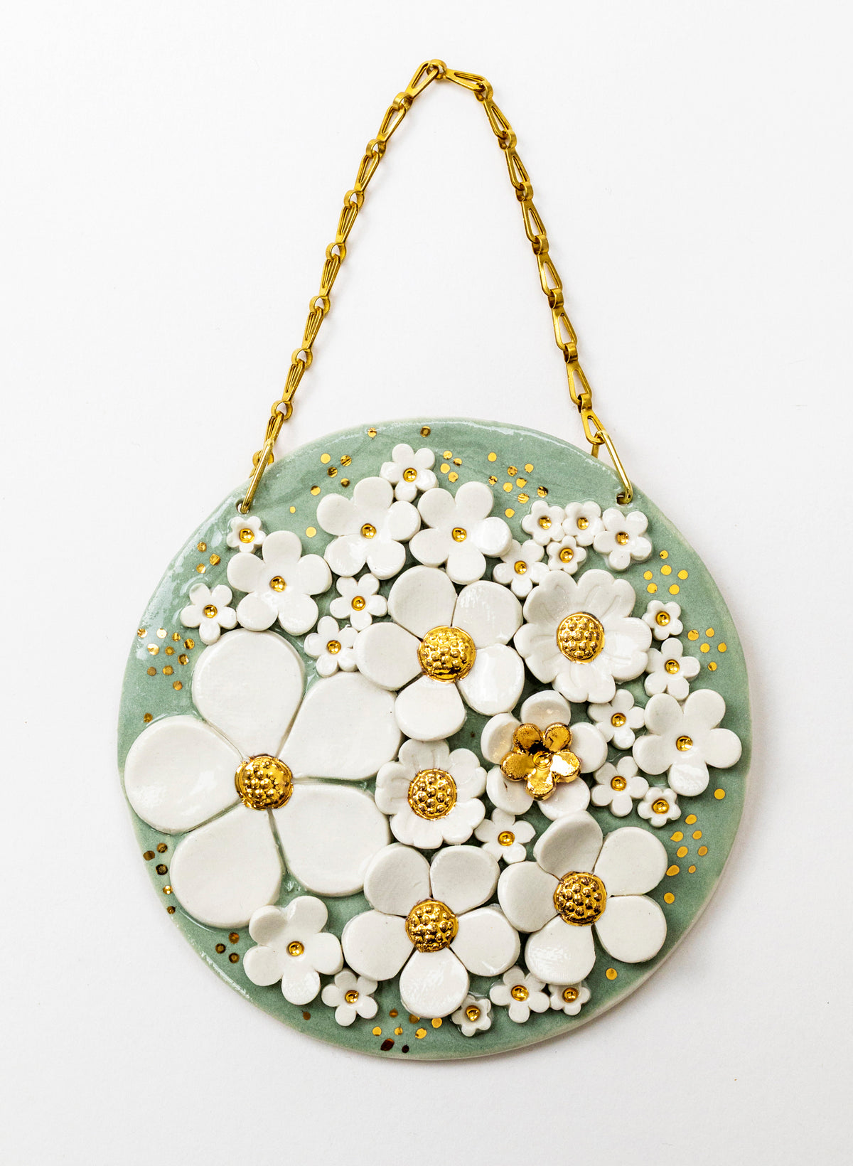 Floral Wall Plate on Chain