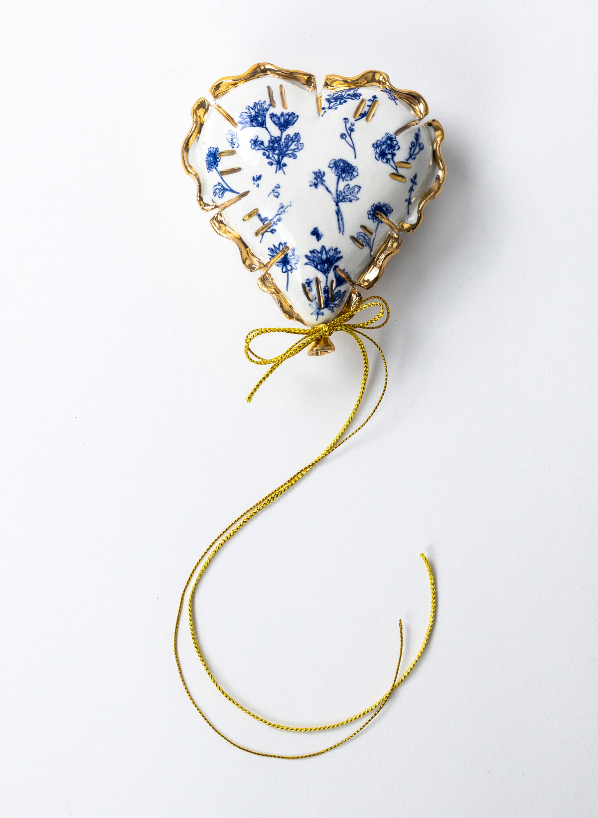 Blue and Gold Mini Ceramic Balloon