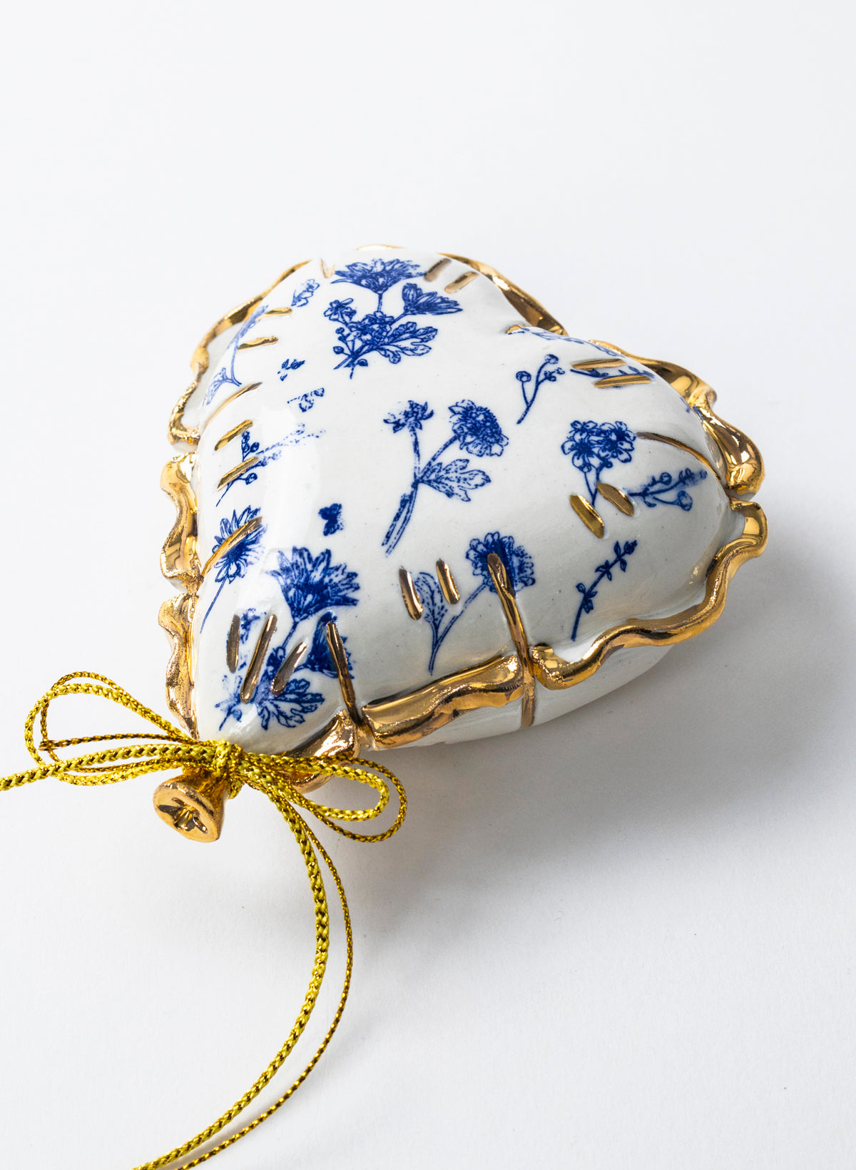 Blue and Gold Mini Ceramic Balloon