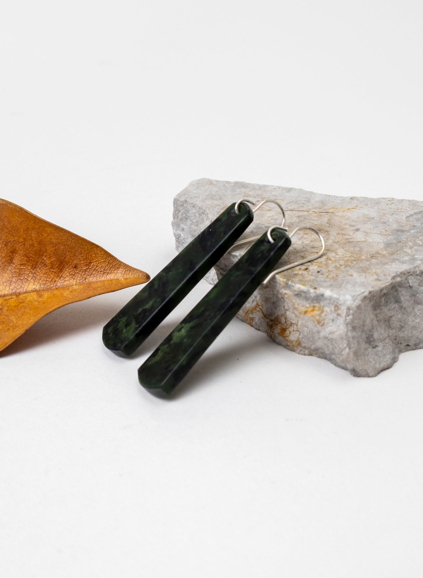 Kawakawa Pounamu Drop Earrings
