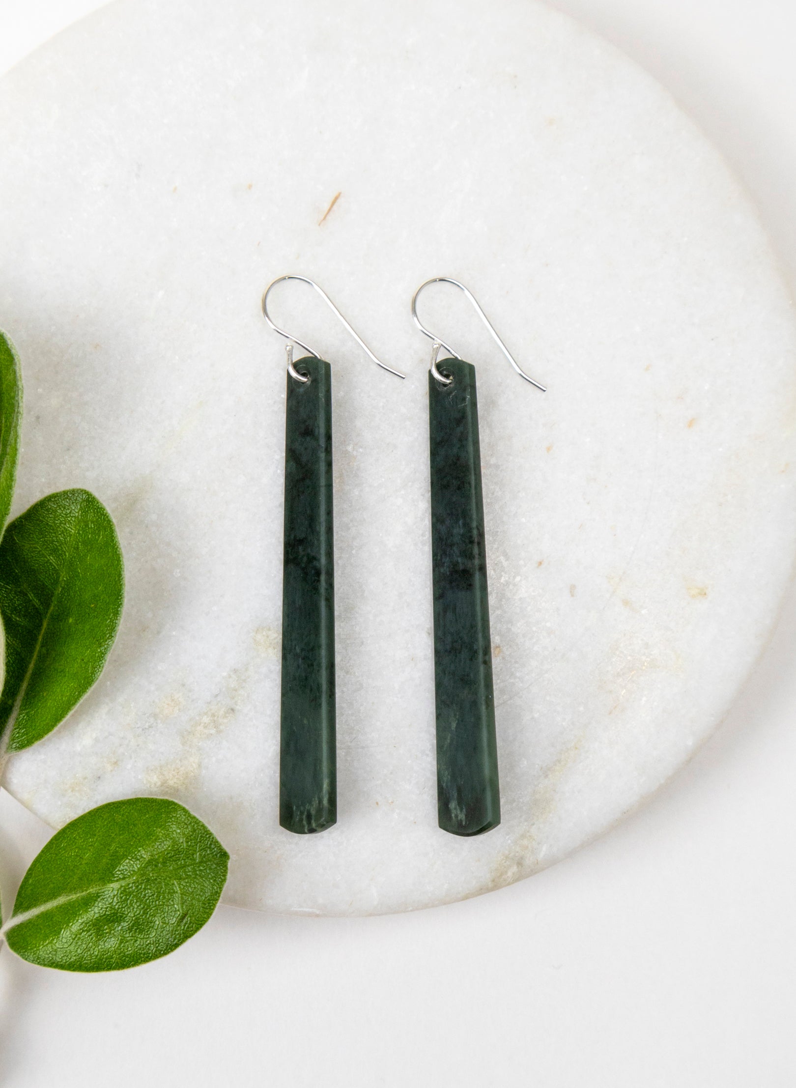 Kawakawa Pounamu Drop Earrings