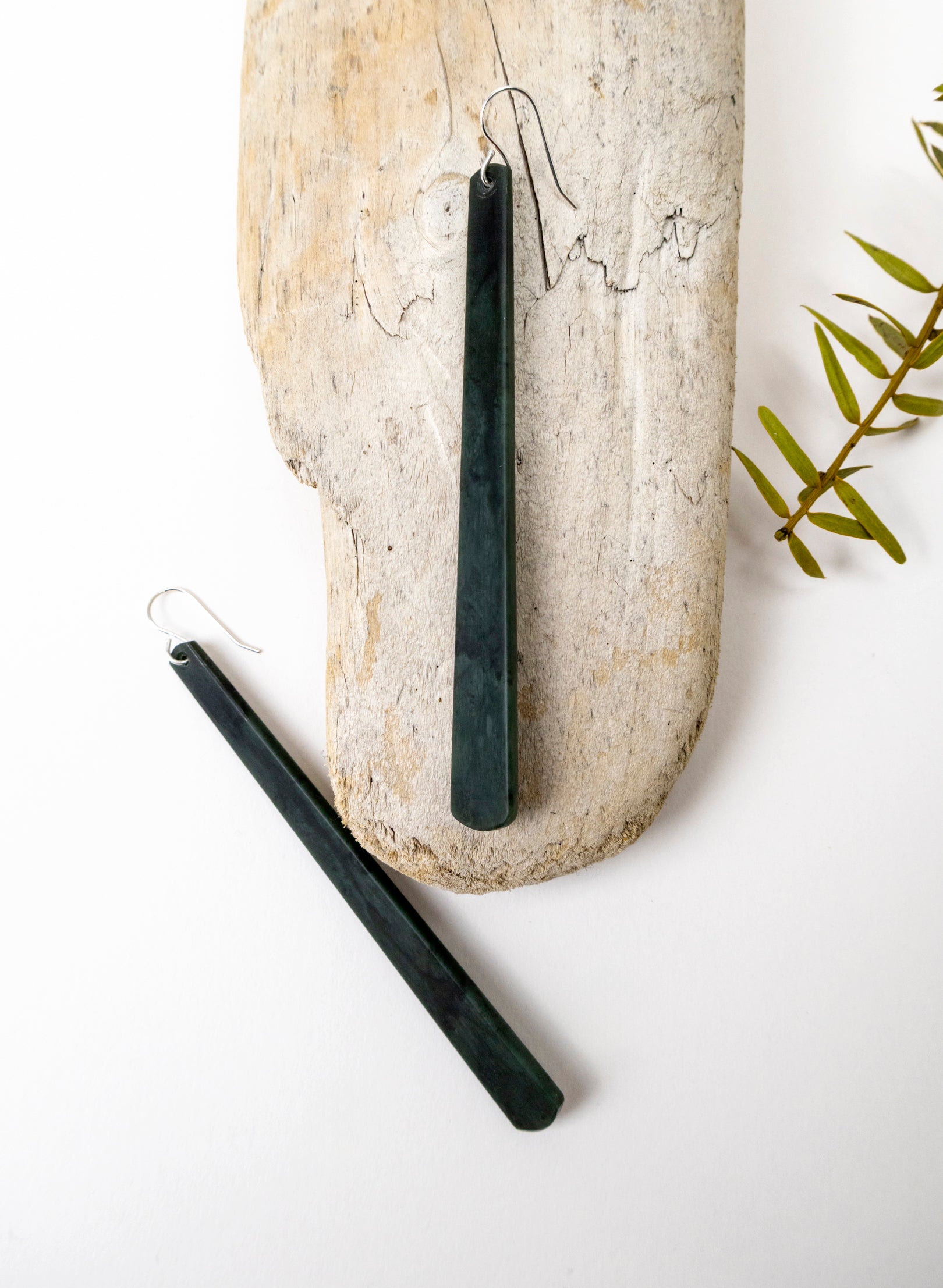 Kawakawa Pounamu Drop Earrings