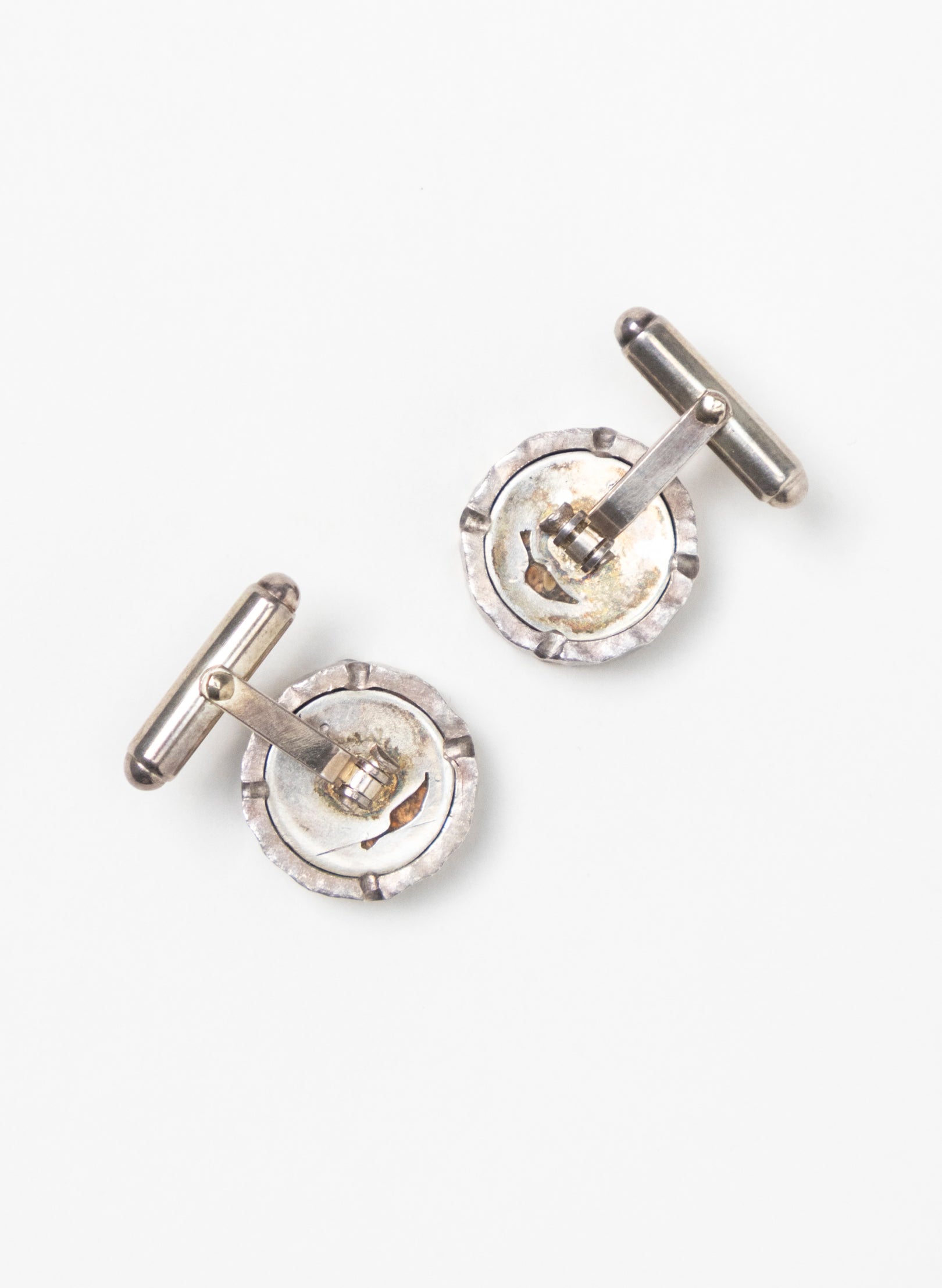 ROUND FOSSIL CUFFLINKS