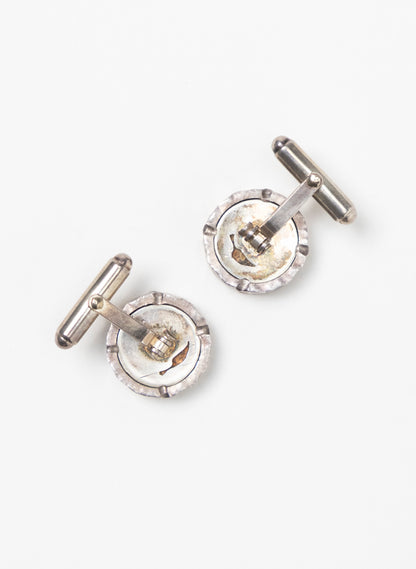 ROUND FOSSIL CUFFLINKS