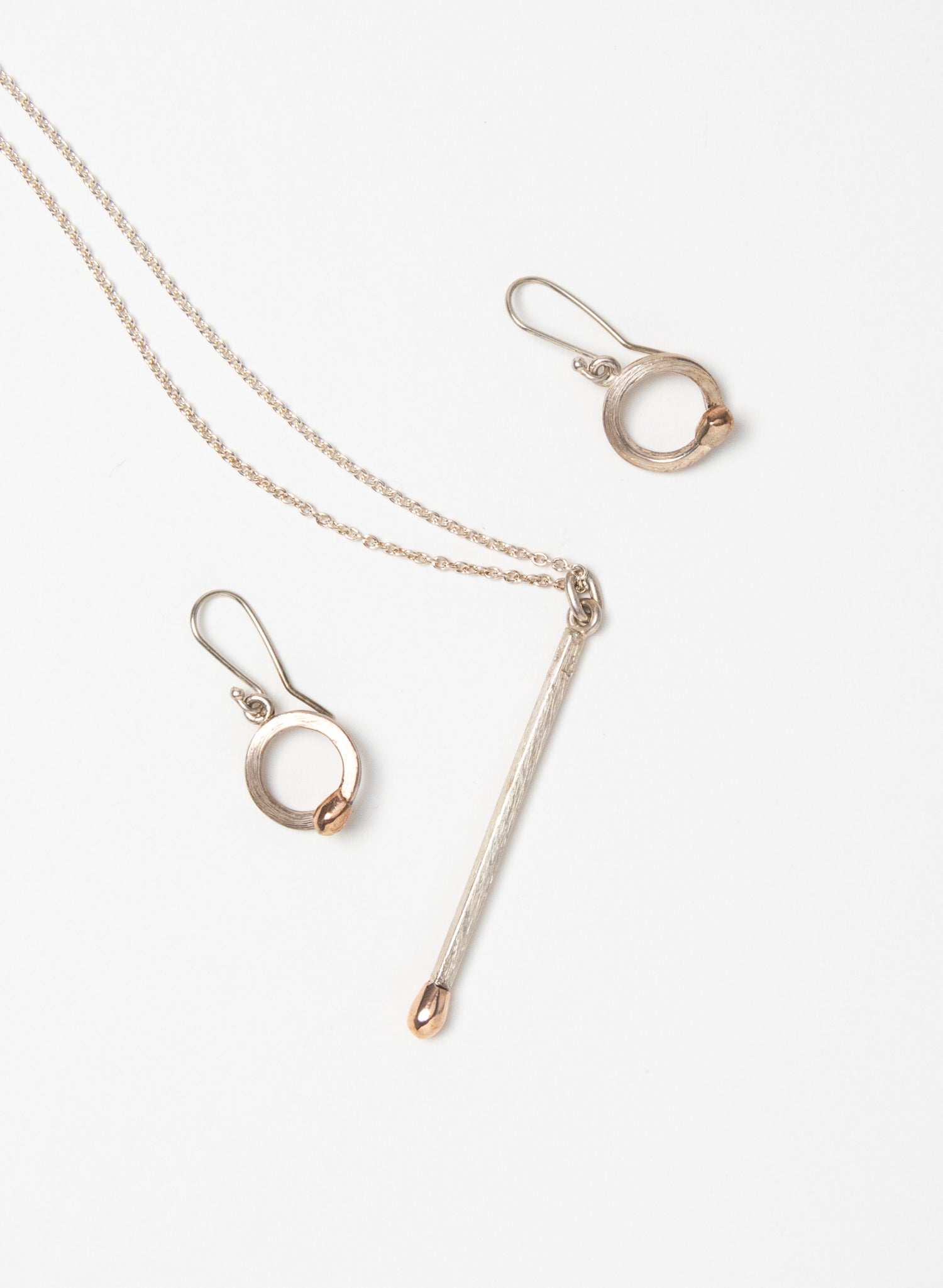 Curled Live Match Earrings - Sterling Silver &amp; Rose Gold