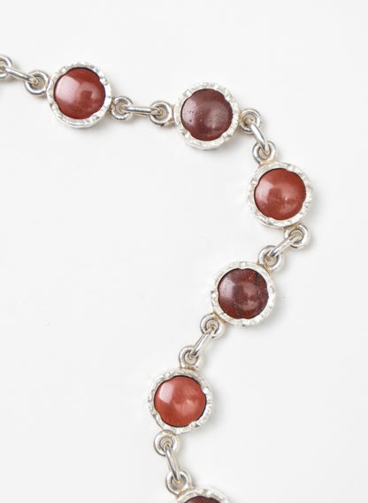 5 Stone Jasper Bracelet - Sterling Silver
