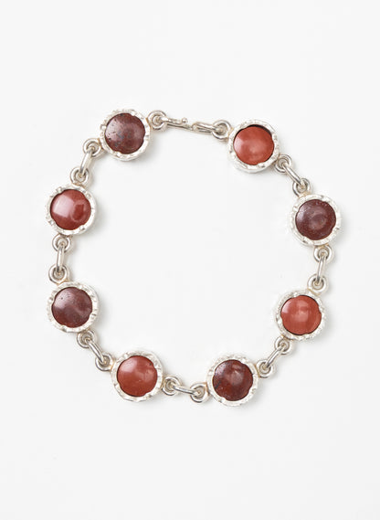 5 Stone Jasper Bracelet - Sterling Silver