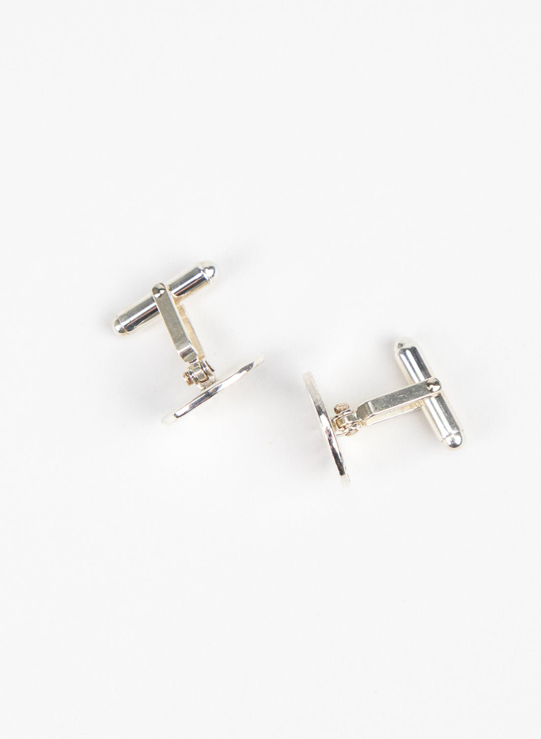 Silver Oval Texture Cufflinks