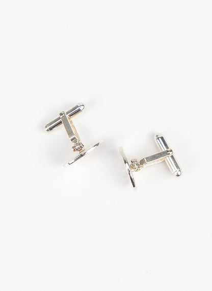 Silver Oval Texture Cufflinks