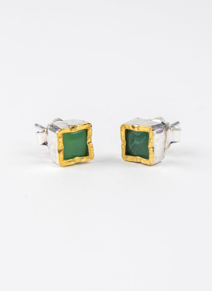 Square Chrysoprase Earrings