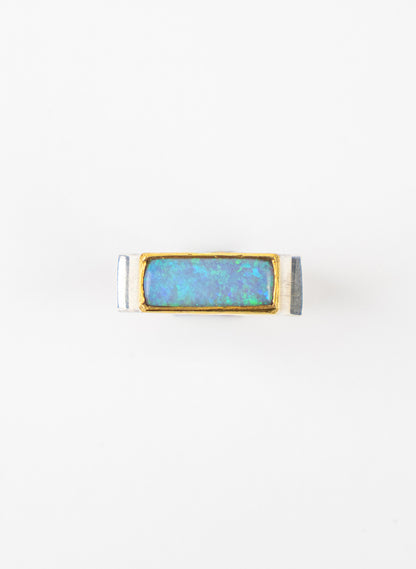 Rectangular Australian Opal Ring