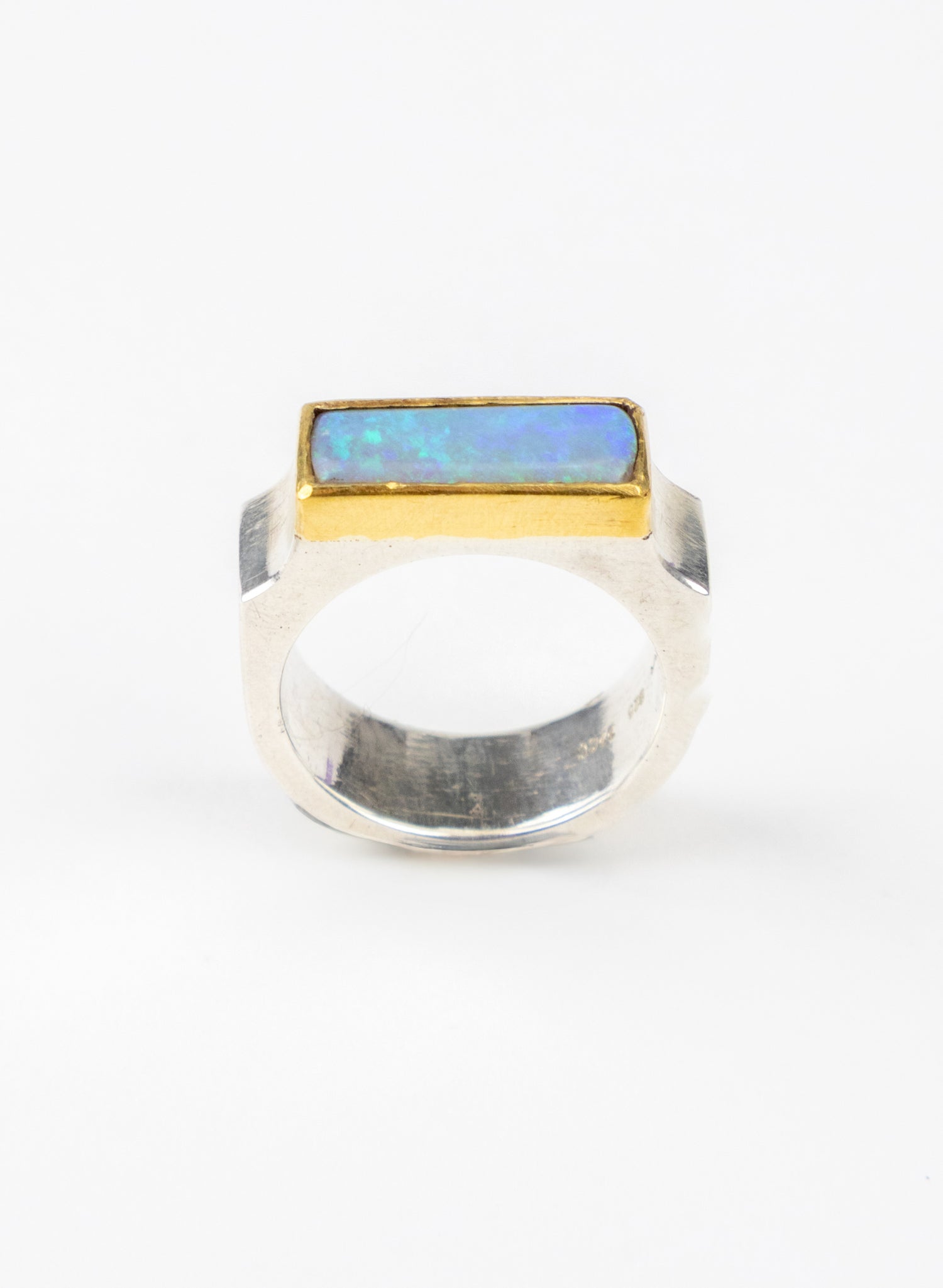 Rectangular Australian Opal Ring