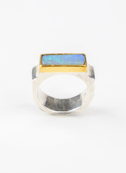 Rectangular Australian Opal Ring