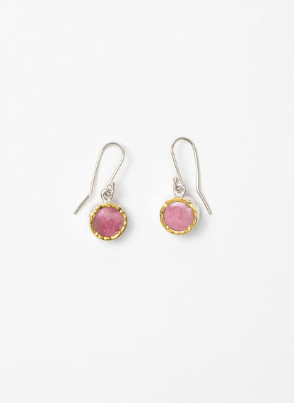Round Rhodinite Earrings