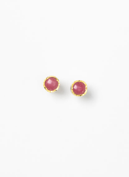 Round Rhodinite Stud Earrings