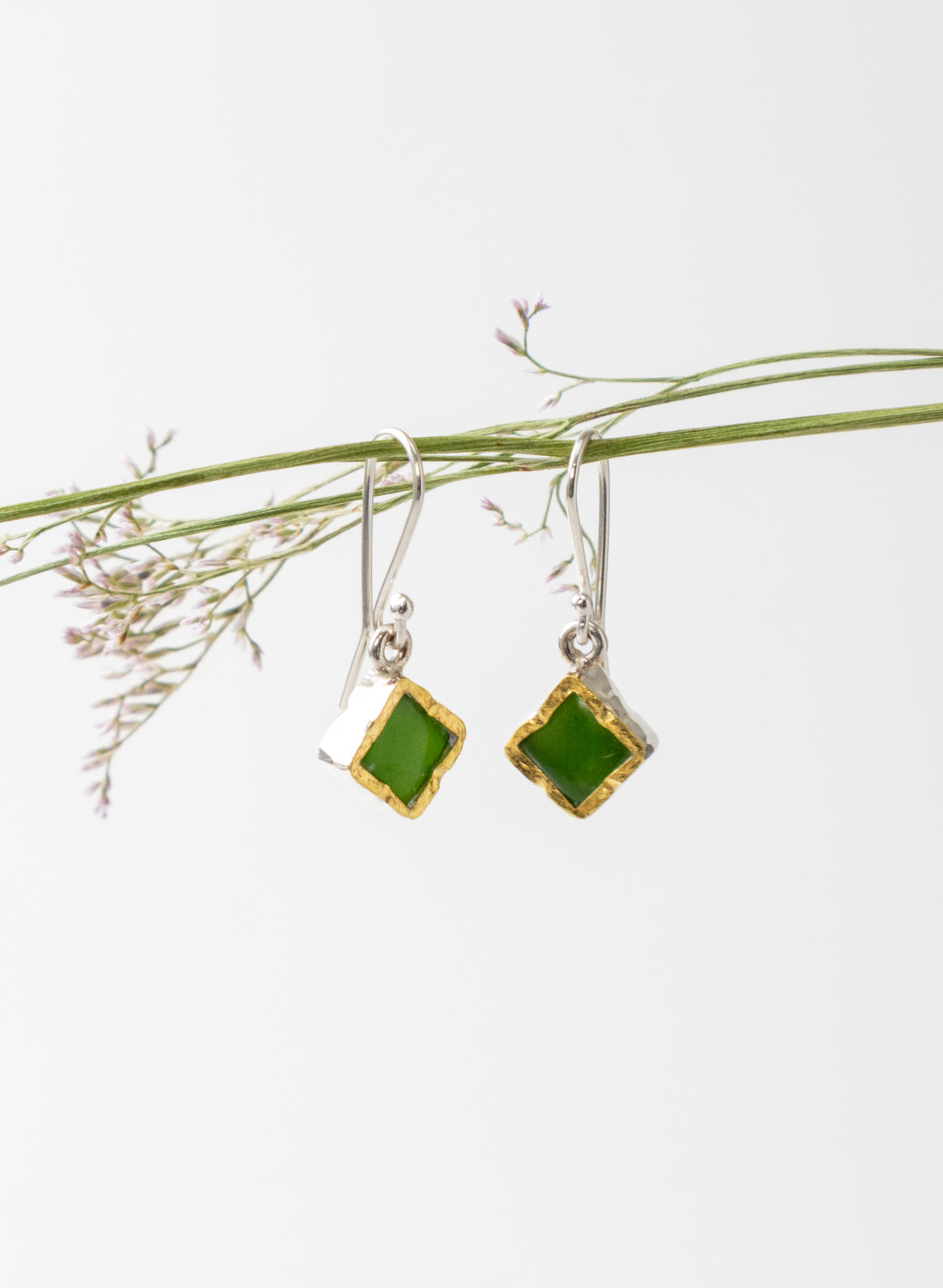 Square Pounamu Earrings