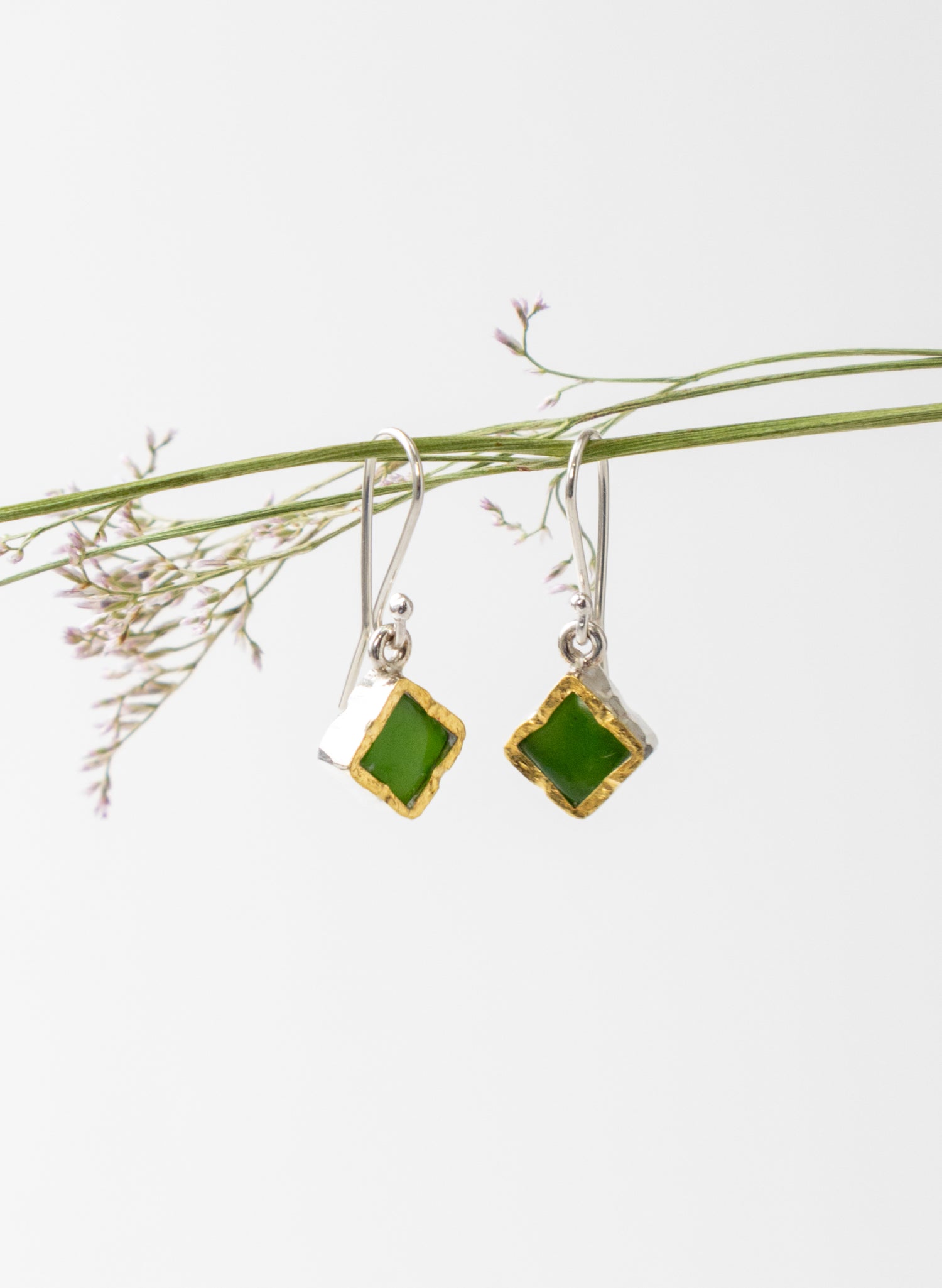 Square Pounamu Earrings