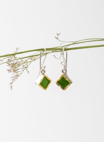 Square Pounamu Earrings