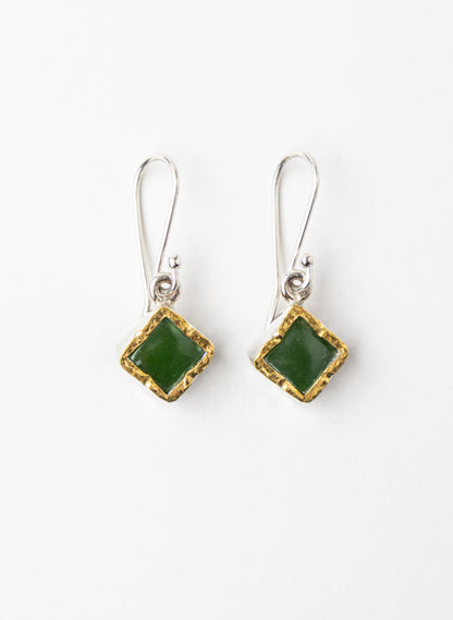 Square Pounamu Earrings