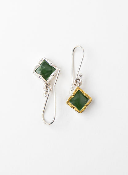 Square Pounamu Earrings
