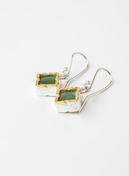 Square Pounamu Earrings