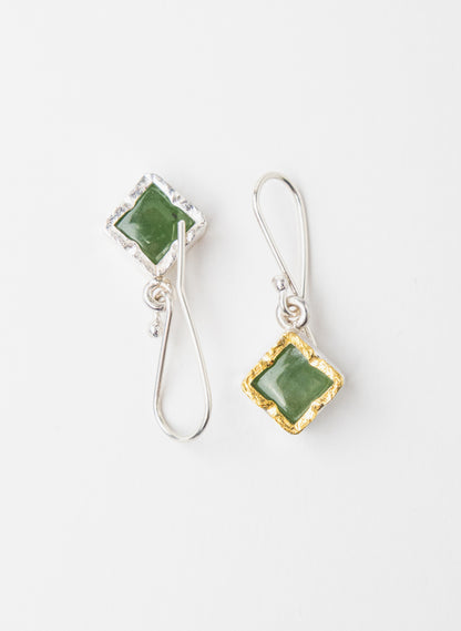 Square Pounamu Earrings