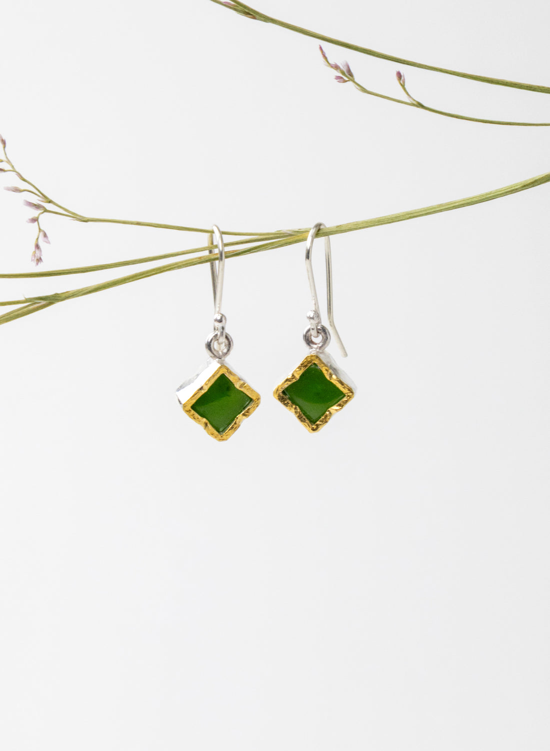 Square Pounamu Earrings