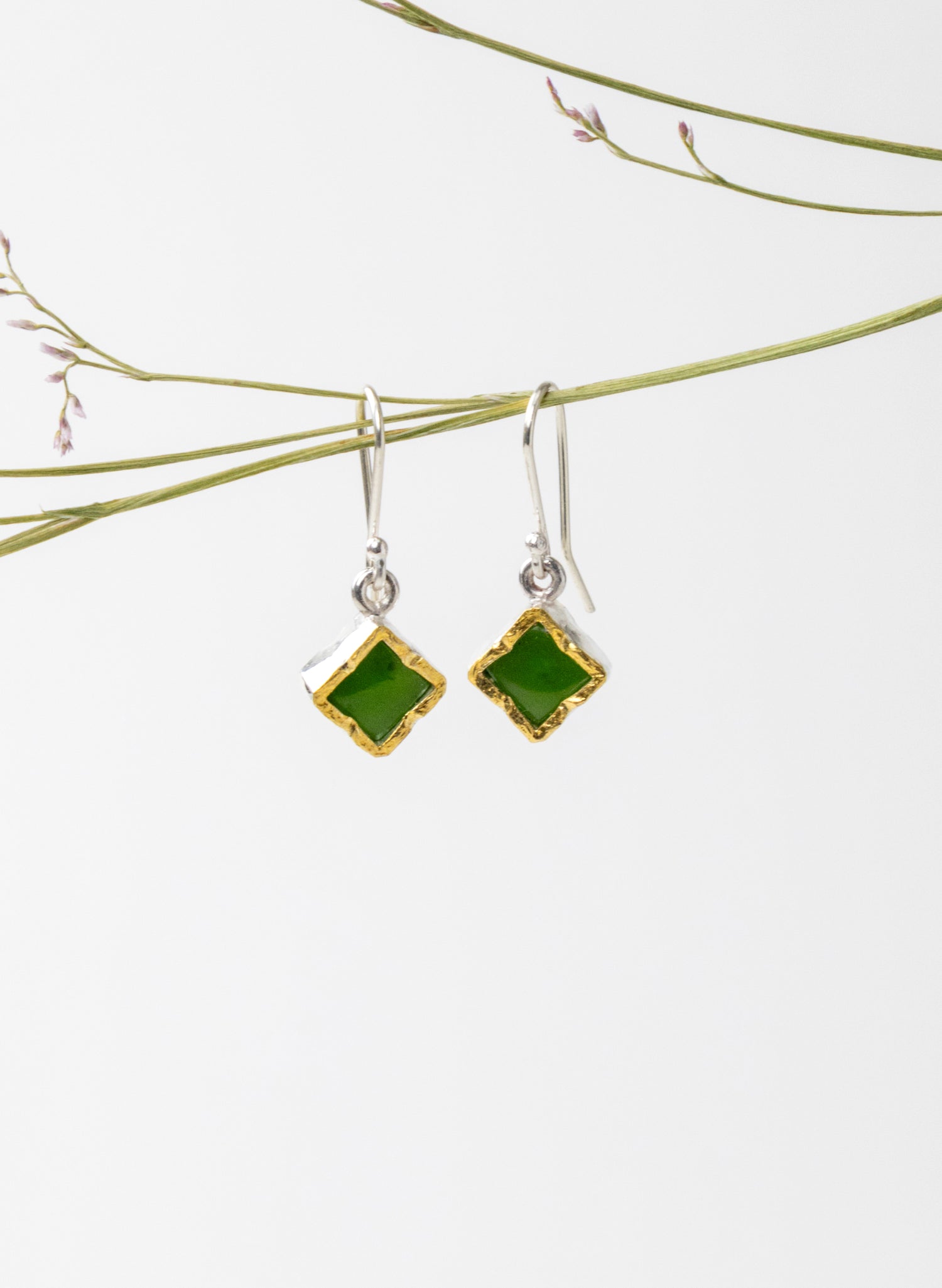 Square Pounamu Earrings