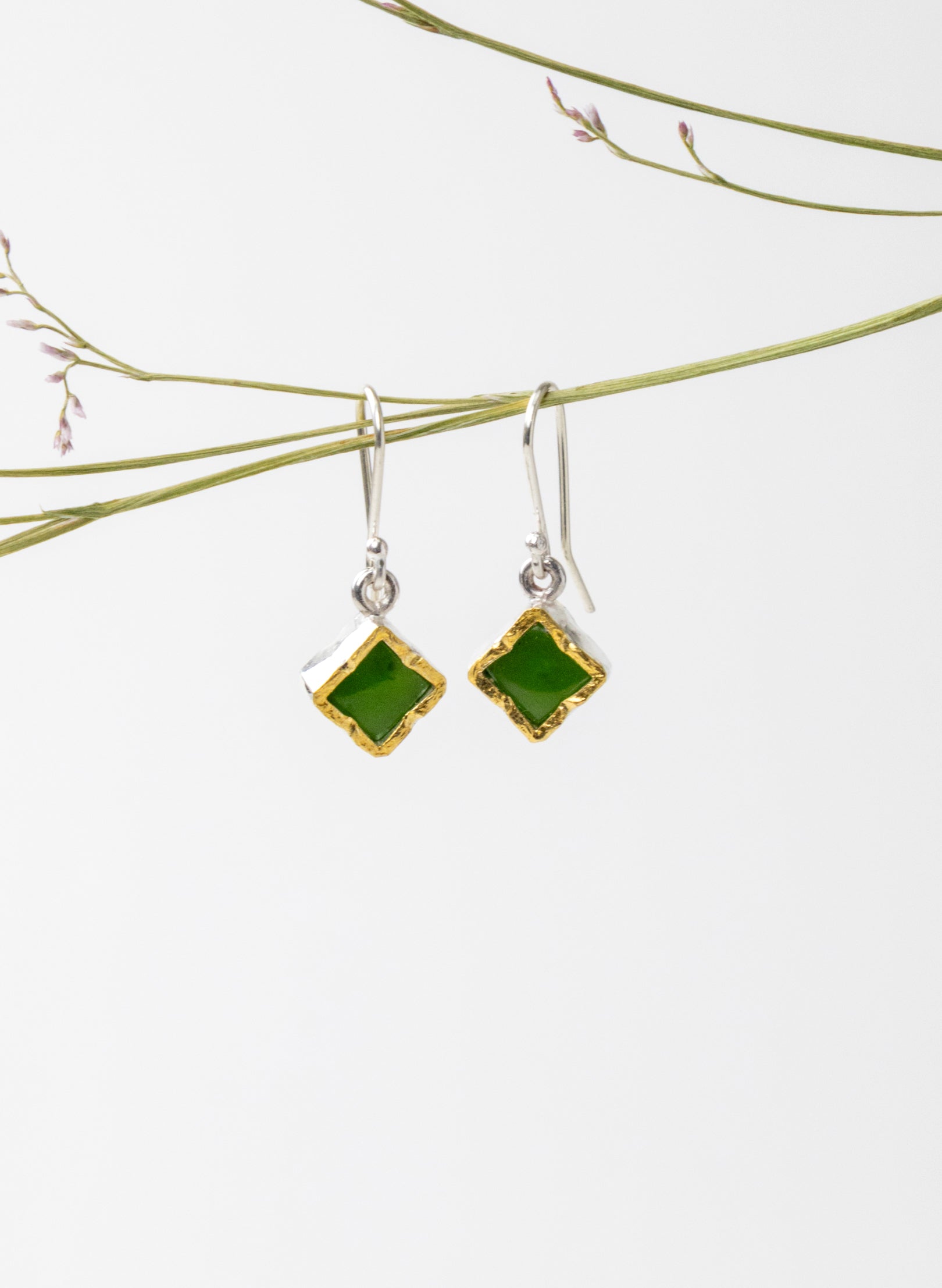 Square Pounamu Earrings