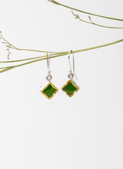 Square Pounamu Earrings