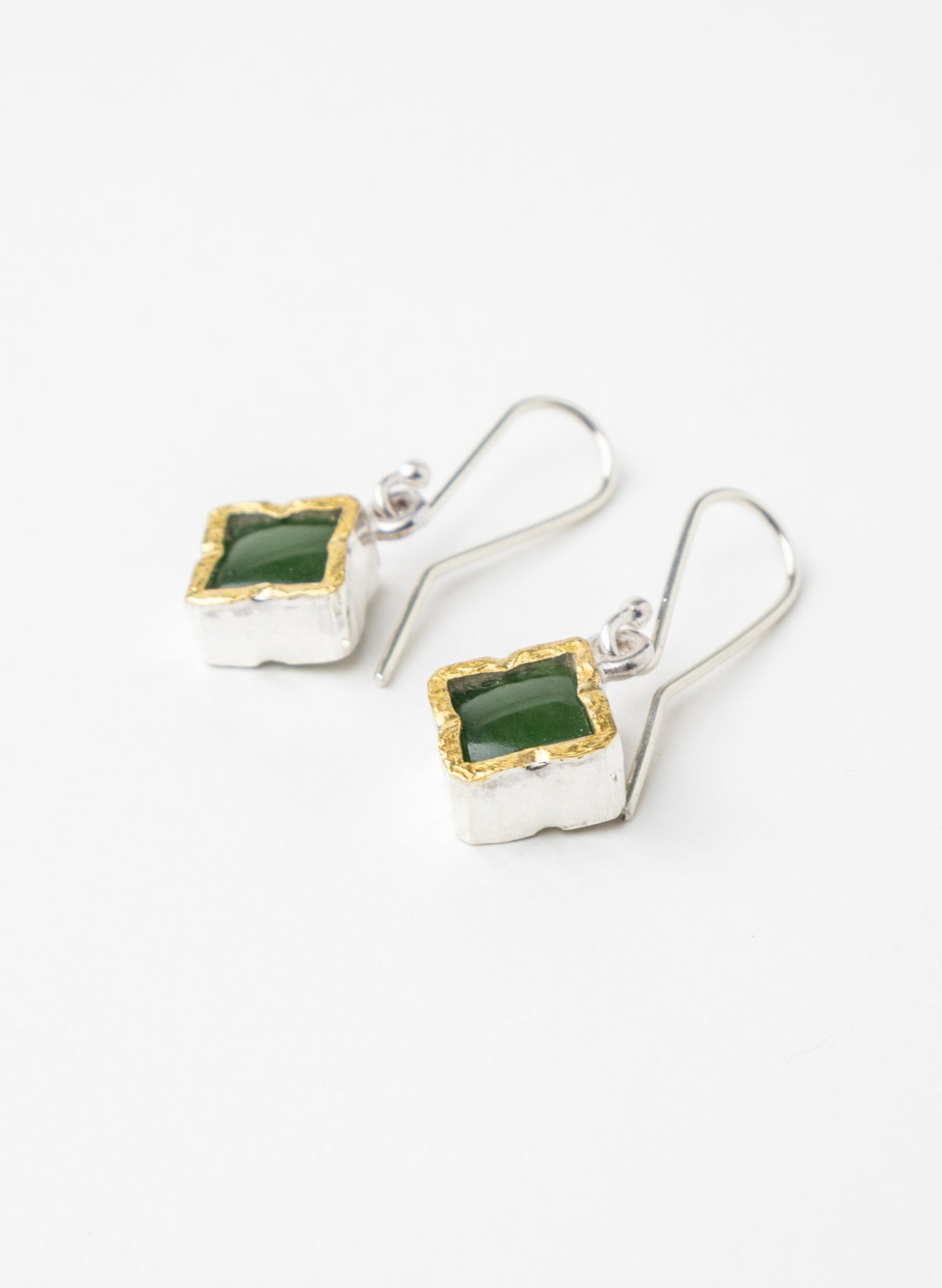 Square Pounamu Earrings