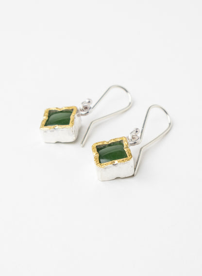 Square Pounamu Earrings