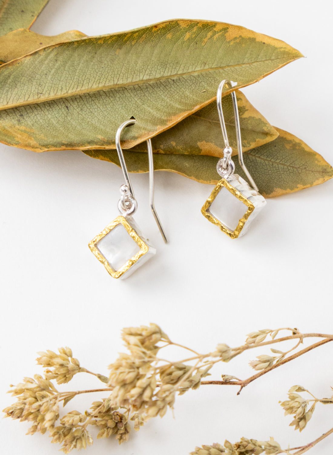 Square Mother of Pearl Earrings