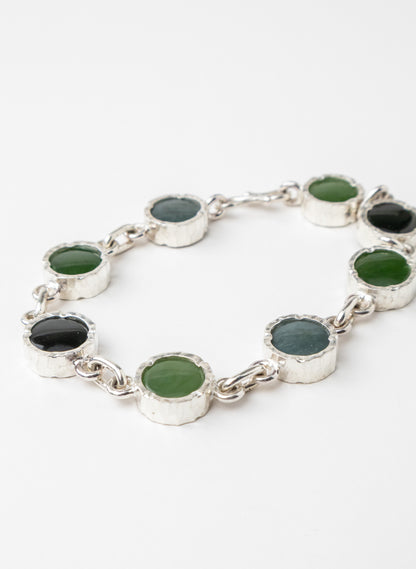 8 Stone Pounamu Bracelet - Sterling Silver