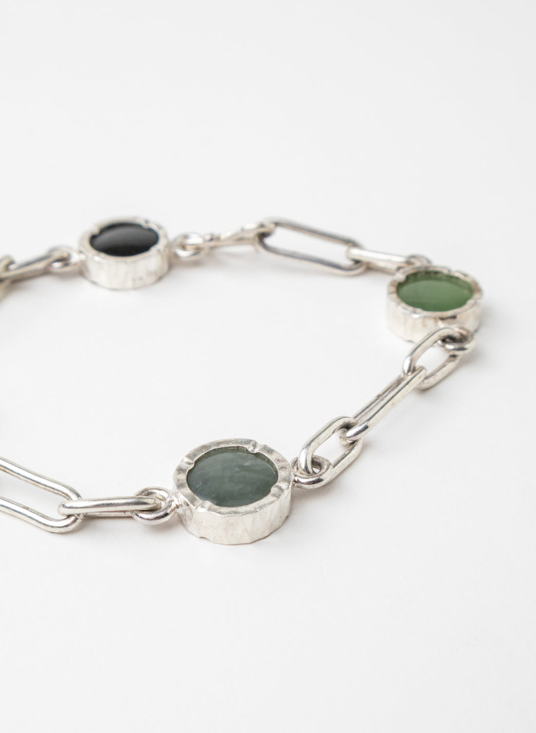4 Stone Pounamu Bracelet - Sterling Silver