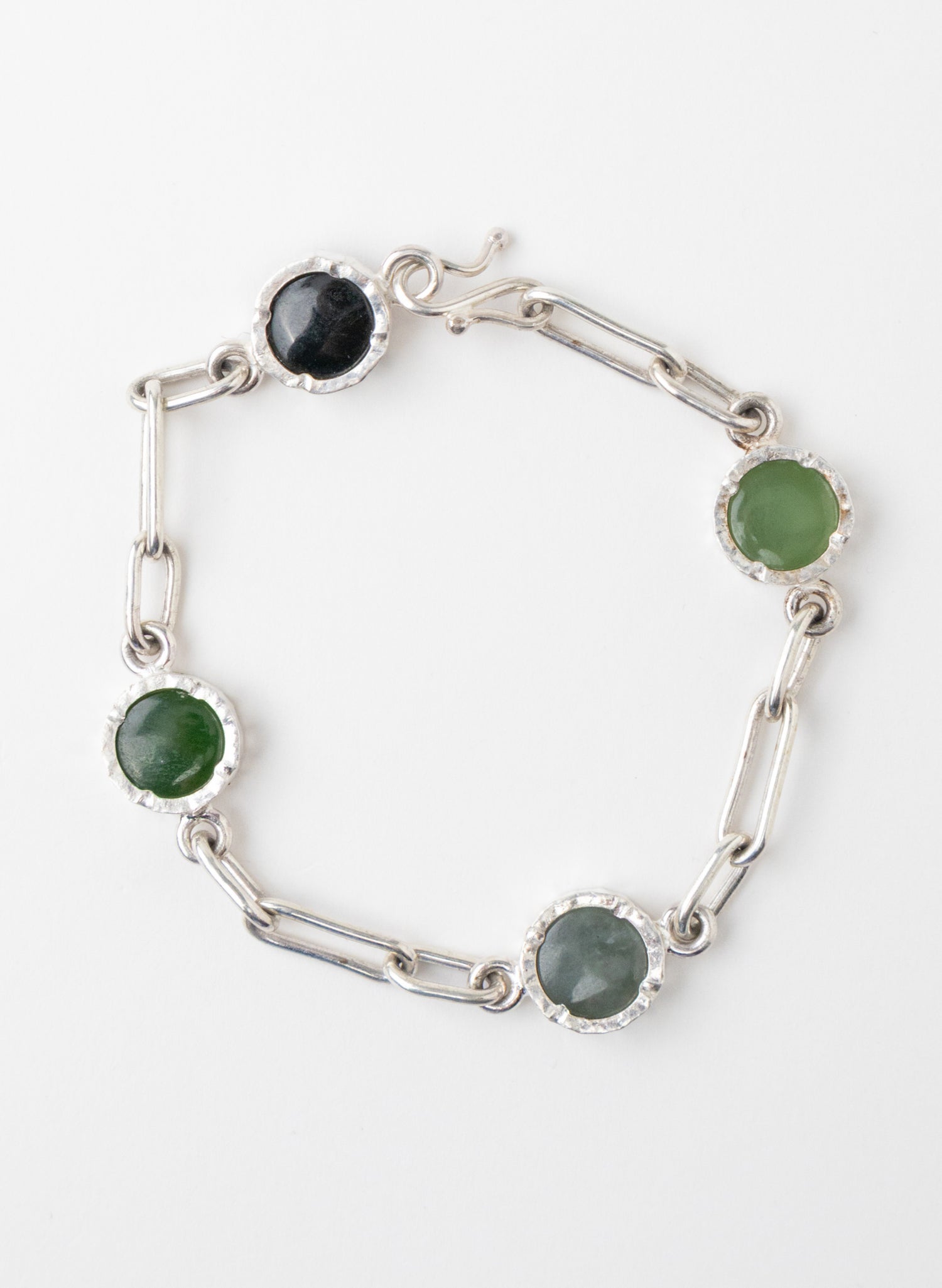 4 Stone Pounamu Bracelet - Sterling Silver