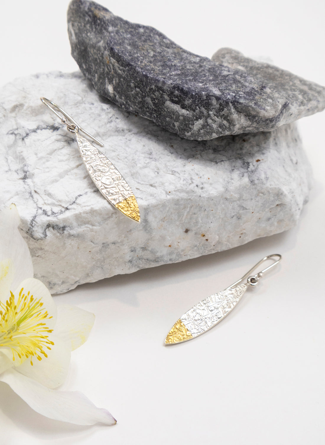 Small Leaf Texture Earrings