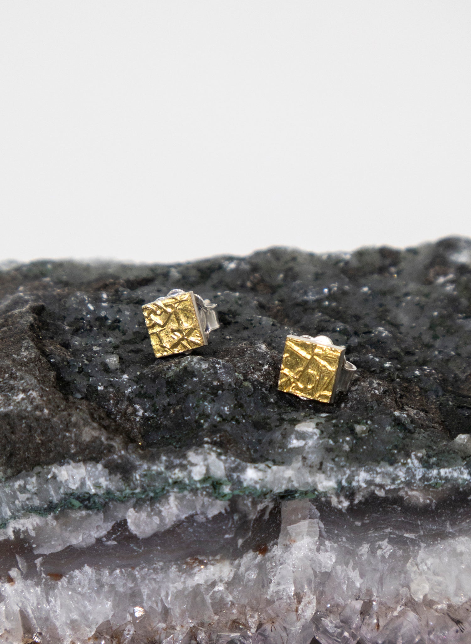 Square Texture Stud Earrings