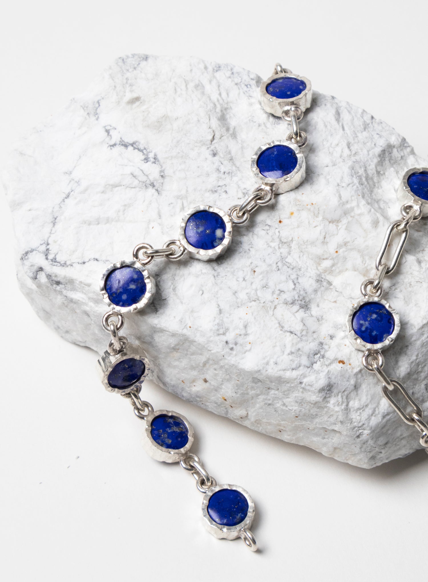 8 Stone Lapis Lazuli Bracelet - Sterling Silver