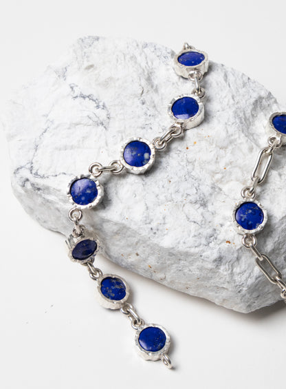 8 Stone Lapis Lazuli Bracelet - Sterling Silver