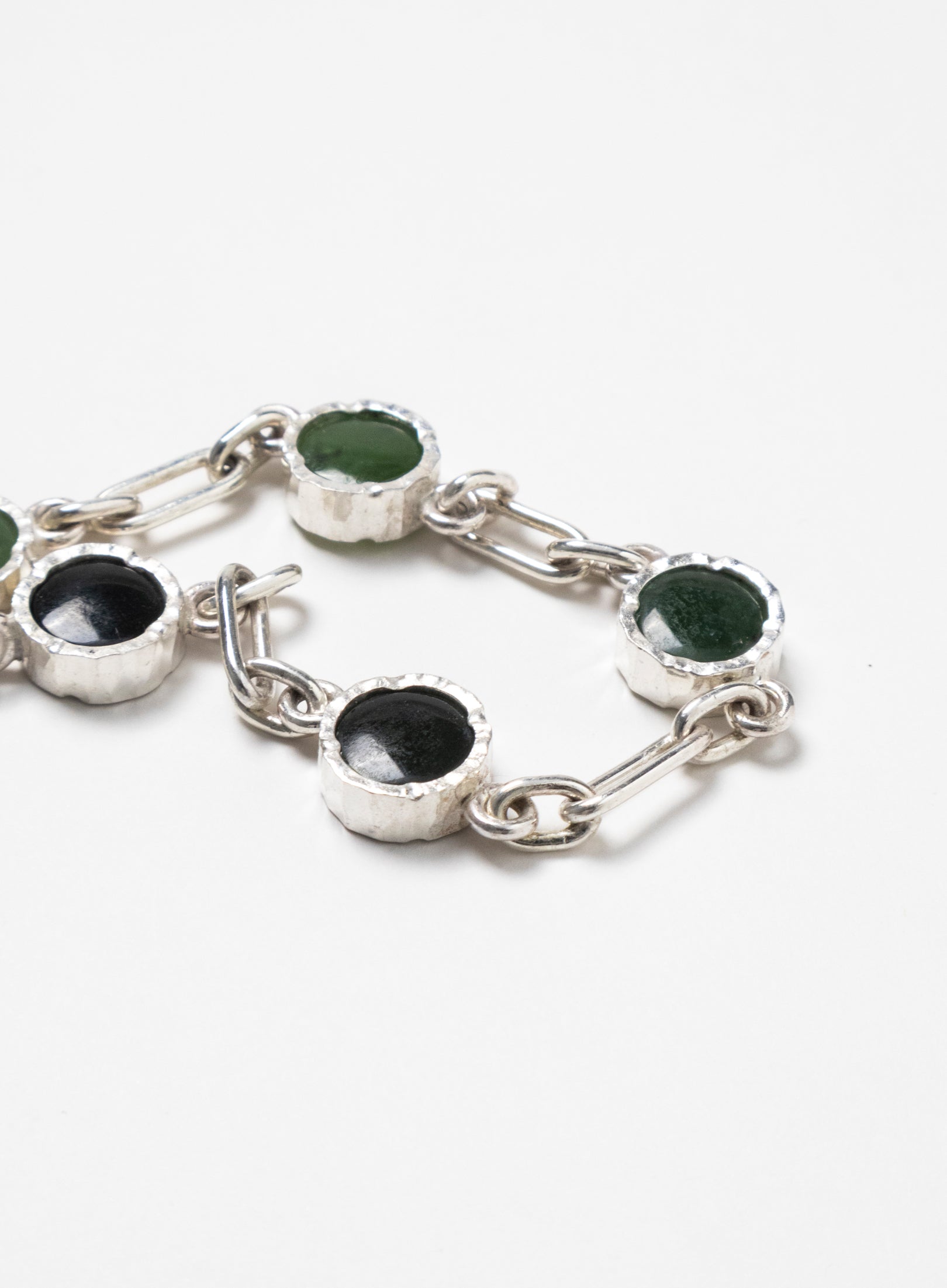 5 Stone Pounamu Bracelet - Sterling Silver