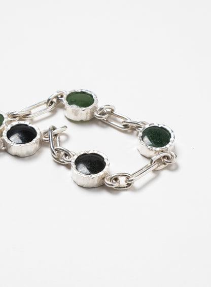 5 Stone Pounamu Bracelet - Sterling Silver