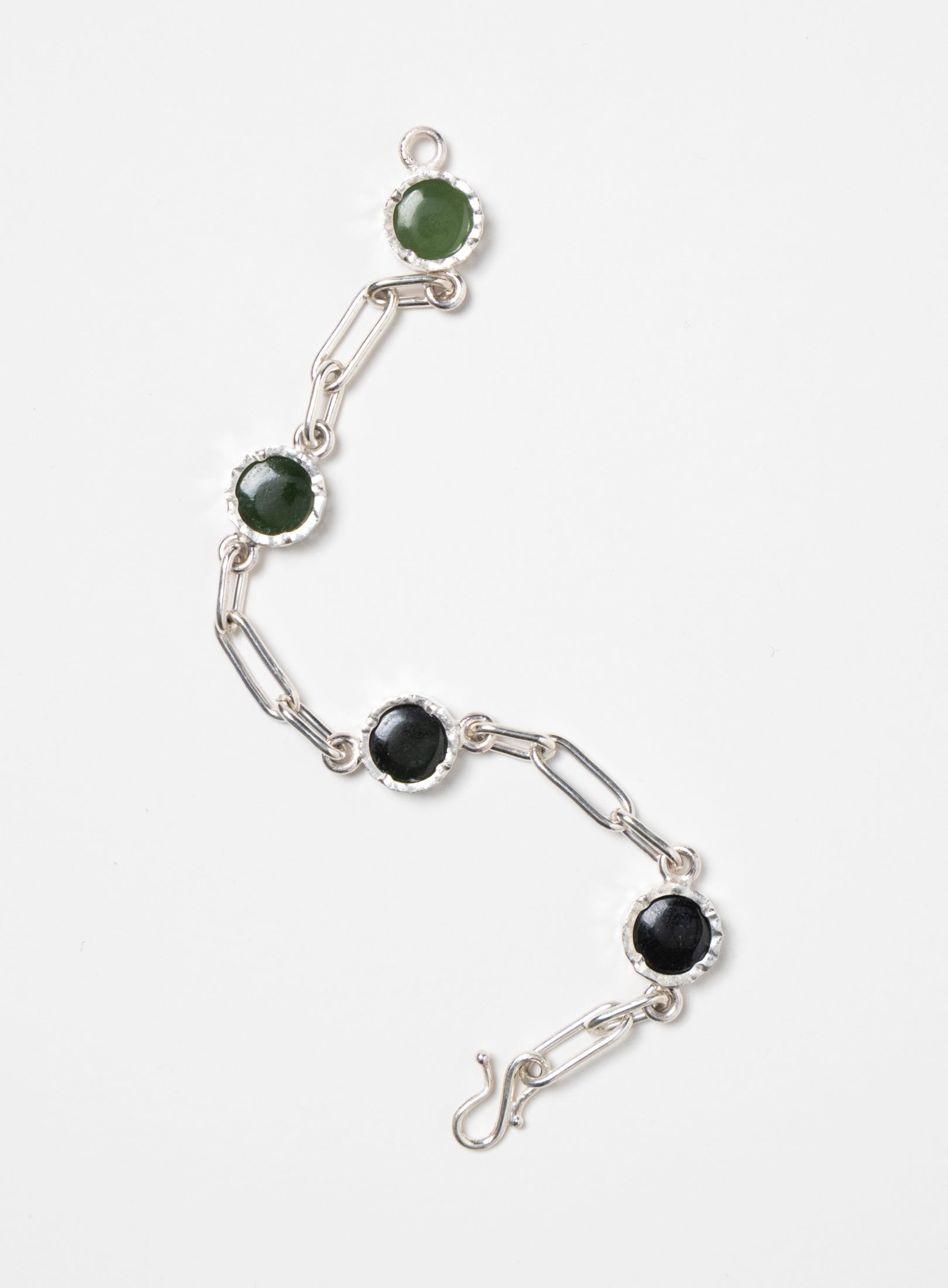4 Stone Pounamu Bracelet - Sterling Silver