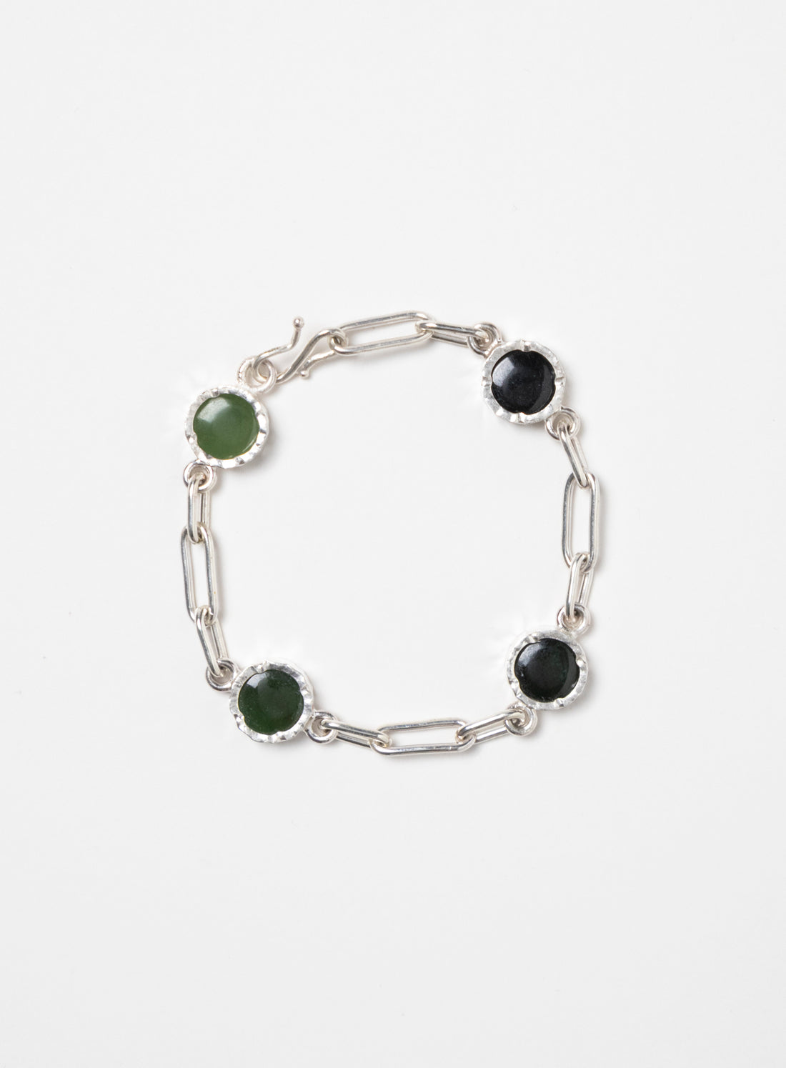 4 Stone Pounamu Bracelet - Sterling Silver
