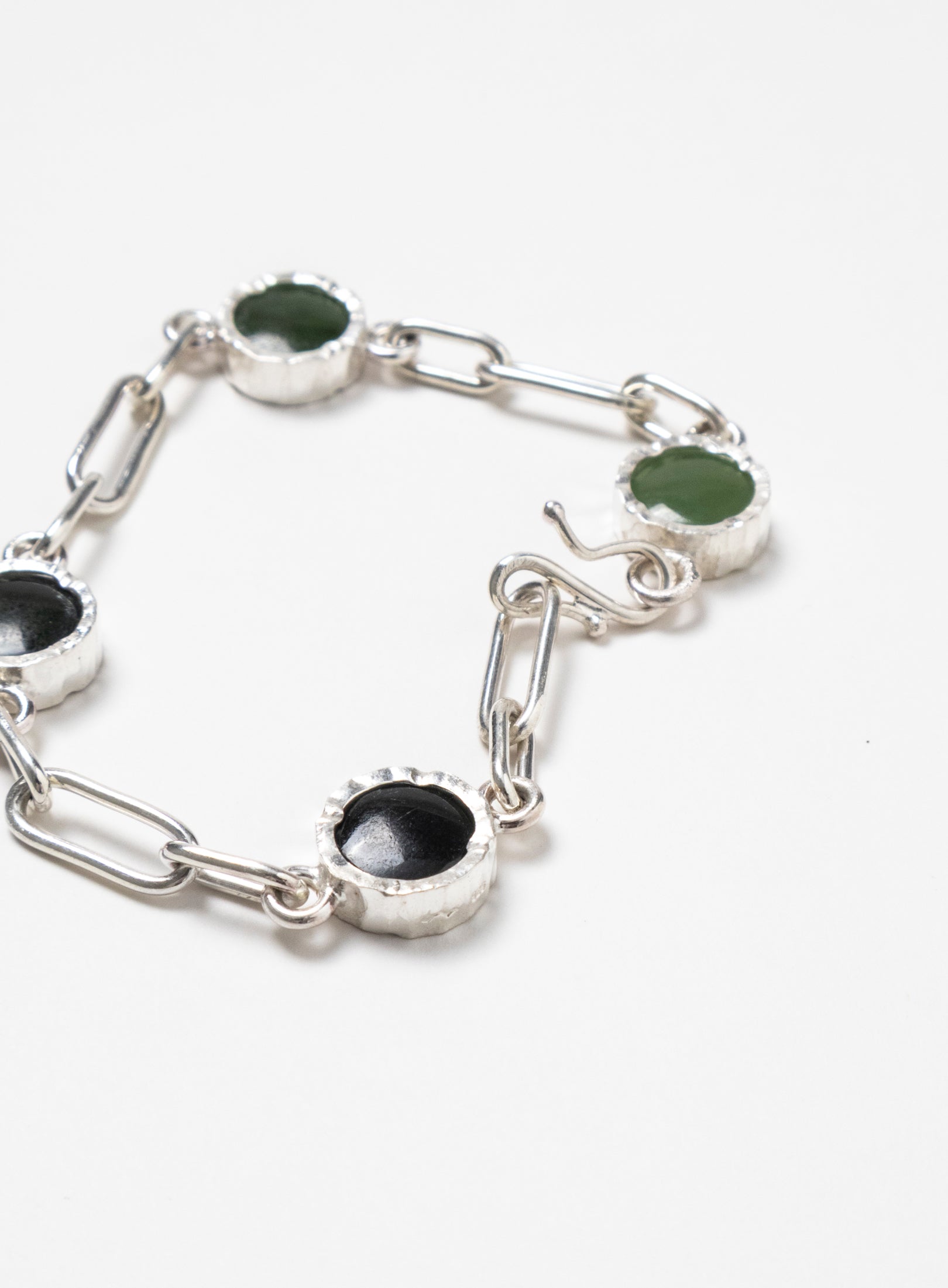 4 Stone Pounamu Bracelet - Sterling Silver