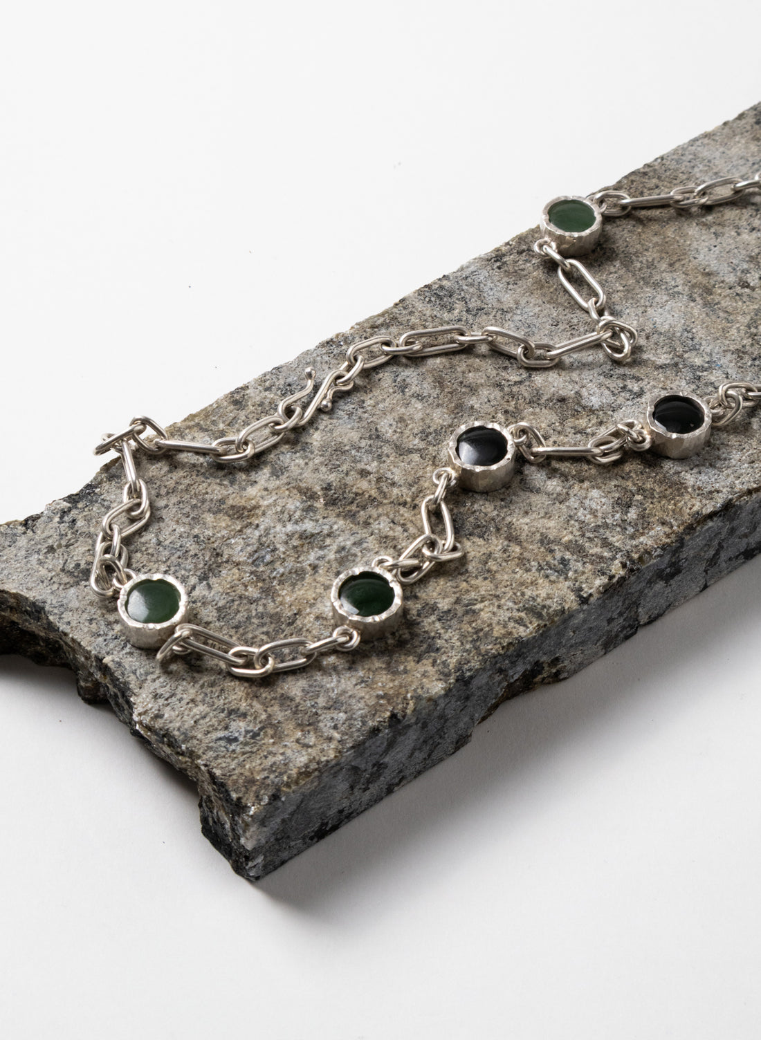 7 Stone Pounamu Necklace - Sterling Silver