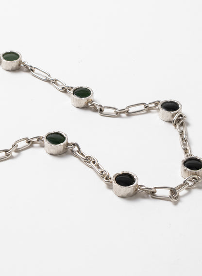 7 Stone Pounamu Necklace - Sterling Silver