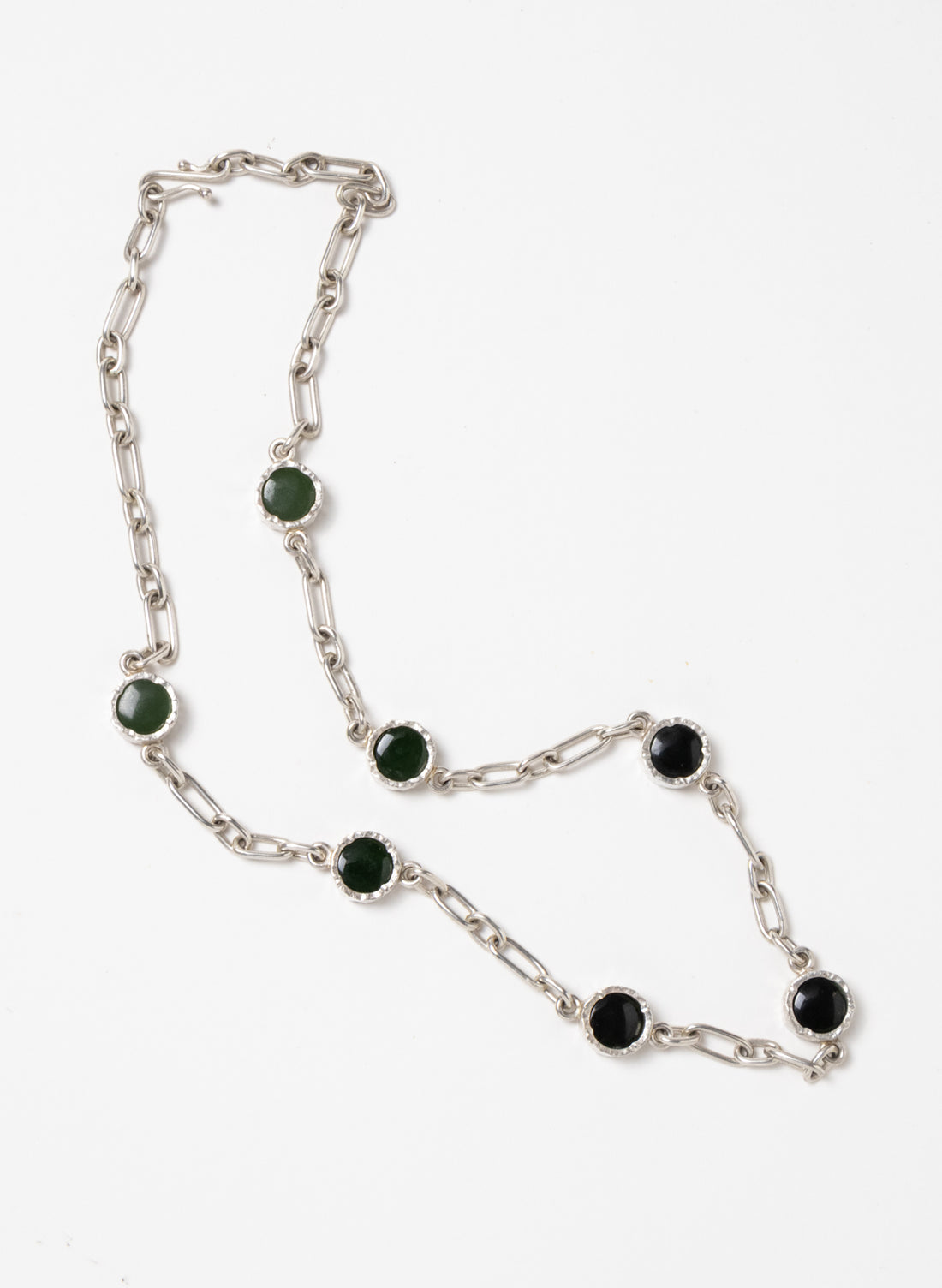 7 Stone Pounamu Necklace - Sterling Silver