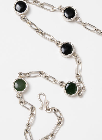7 Stone Pounamu Necklace - Sterling Silver