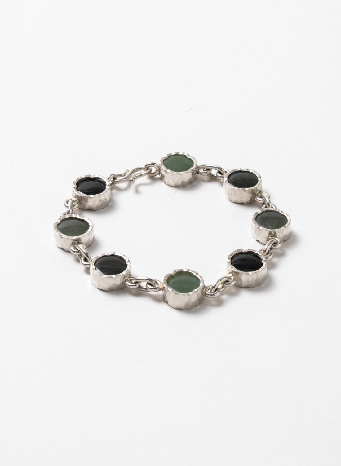 8 Stone Pounamu Bracelet - Sterling Silver